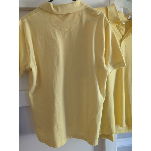 (2) Tehama IZOD Men's M Yellow Short Sleeve Polo Shirts - Picture 6 of 12